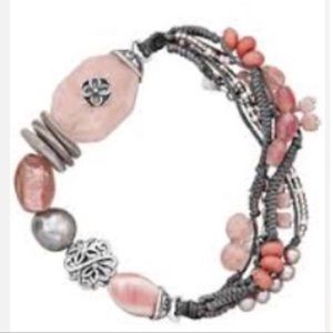 B2181 Silpada Silver, Soapstone, Pearls Bracelet.
